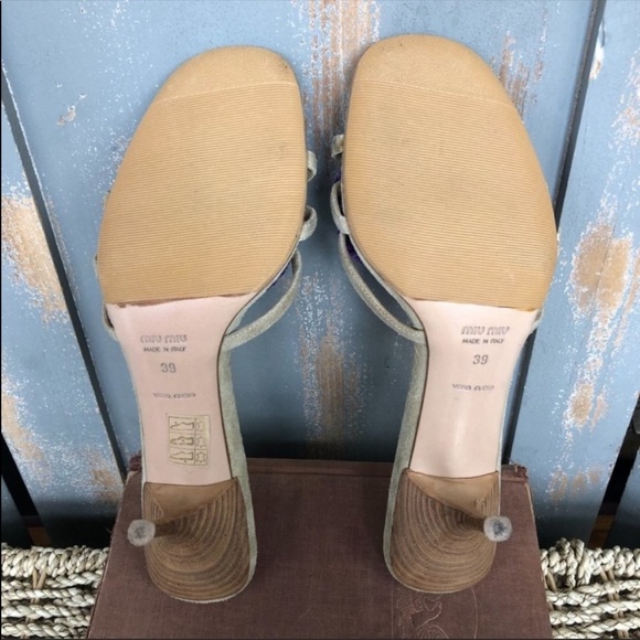 Miu Miu Blue Flower Heels - Picture 11 of 14